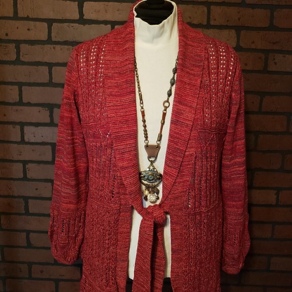 Vintage 90s Sharon Young Sweater Jacket with tie
